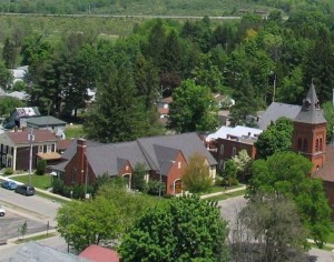 aerial view of library