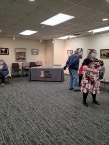 Director Tina Dalton and other attendees at the open house.