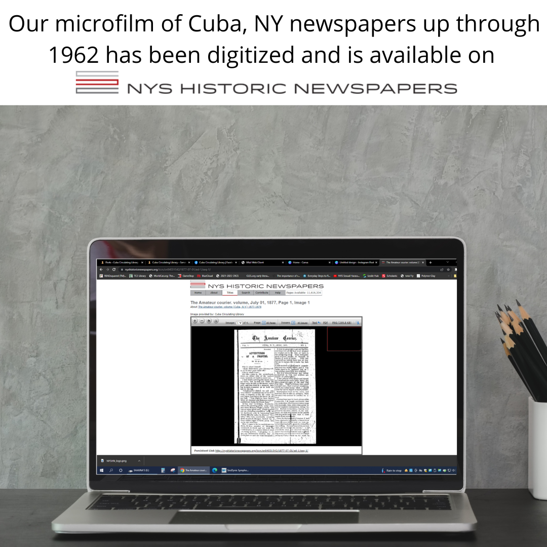 Digitized Cuba, NY Newspapers