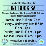 Members Only Preview Friends of the Cuba Library June Book Sale
