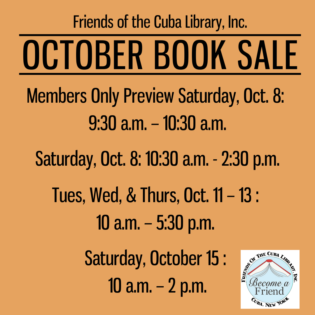Friends of the Cuba Library October Book Sale