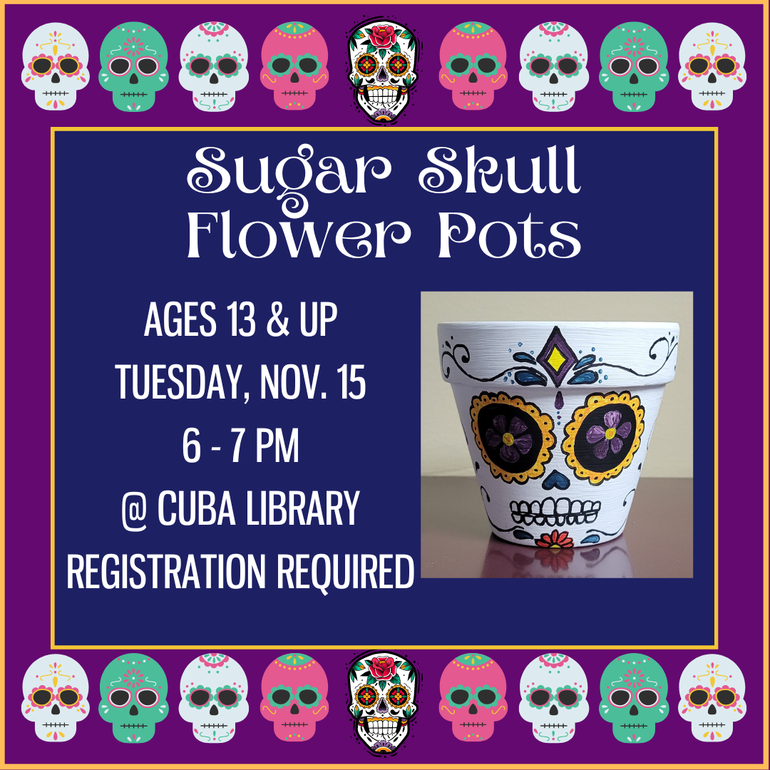 Sugar Skull Flower Pots