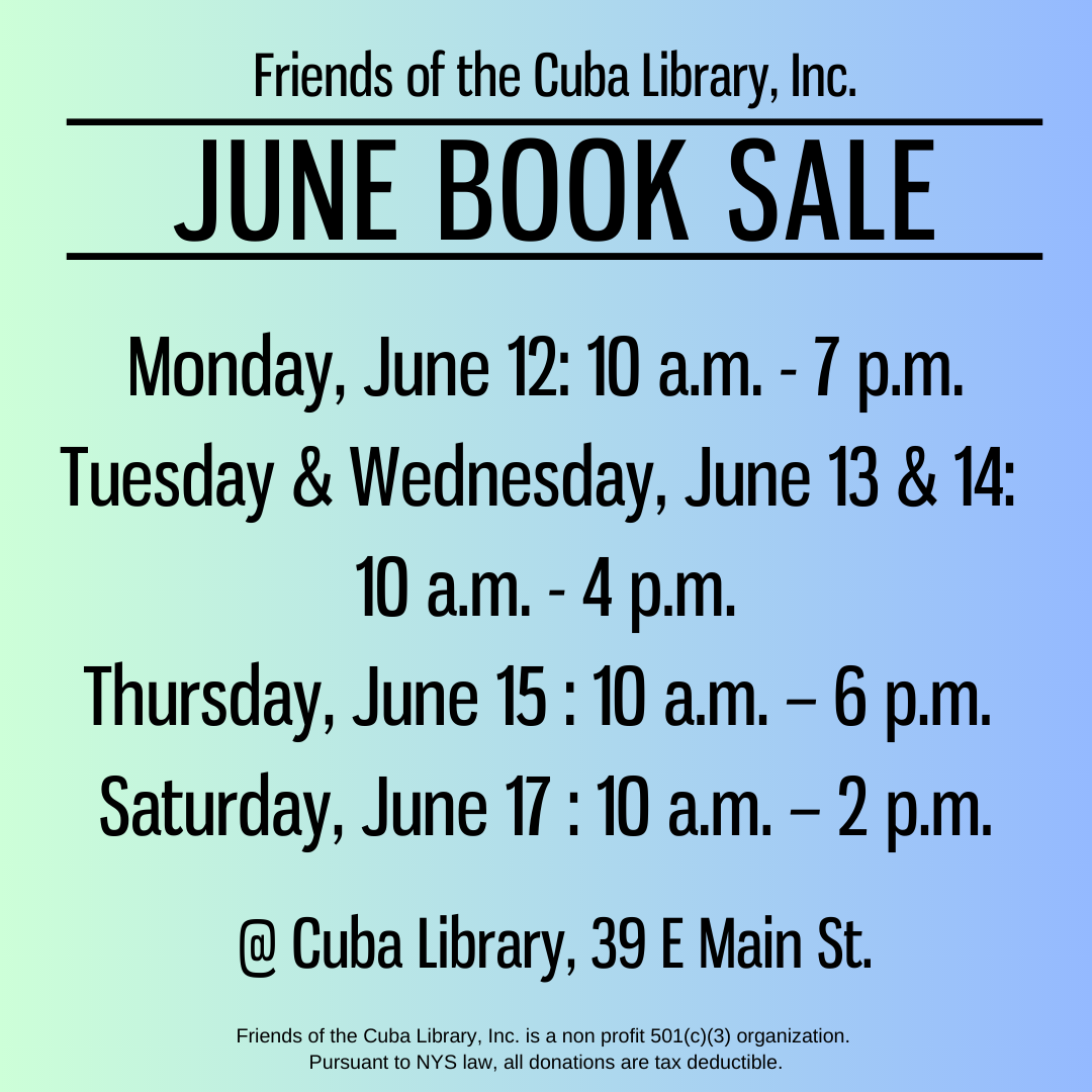 Friends of the Cuba Library June Book Sale