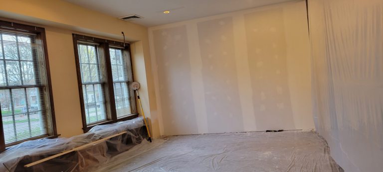 wall with more drywall compound