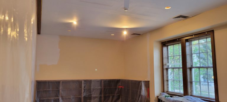 ceiling with additional drywall compound