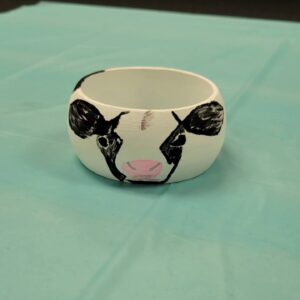 black and white bangle with cow head