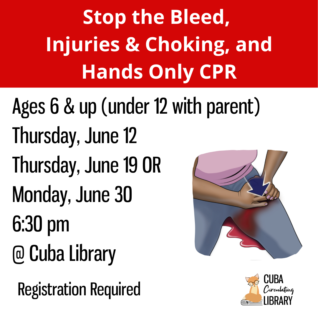 Stop the Bleed, Injuries & Choking, and Hands Only CPR