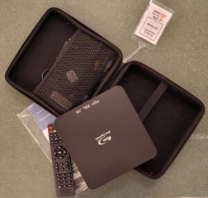 Blu-ray player with case and remote