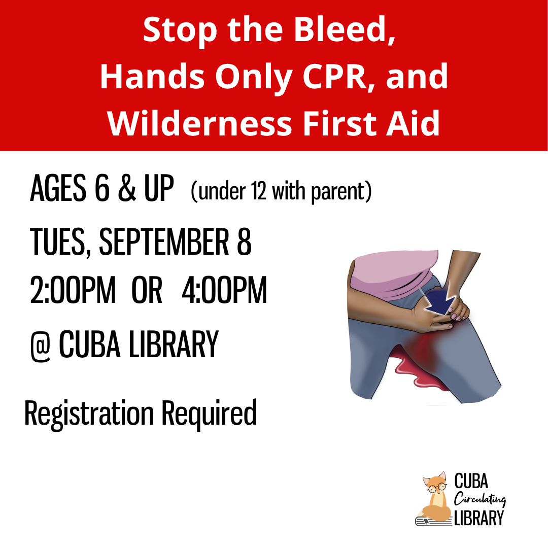 Stop the Bleed, Hands Only CPR, and Wilderness First Aid